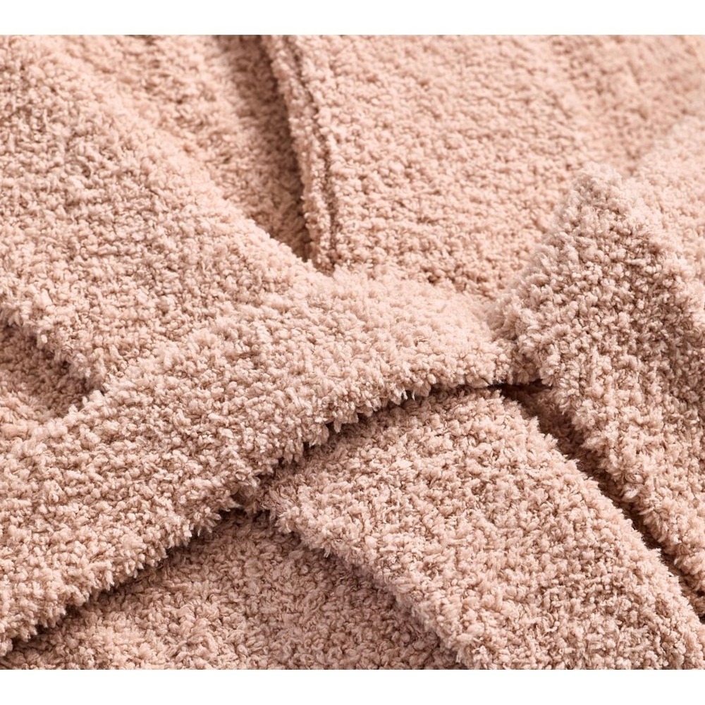 Pottery‎ Barn Teddy Bear Cozy Ribbed Robe Blush Pink Plush Shawl Collar / Medium - Picture 11 of 13